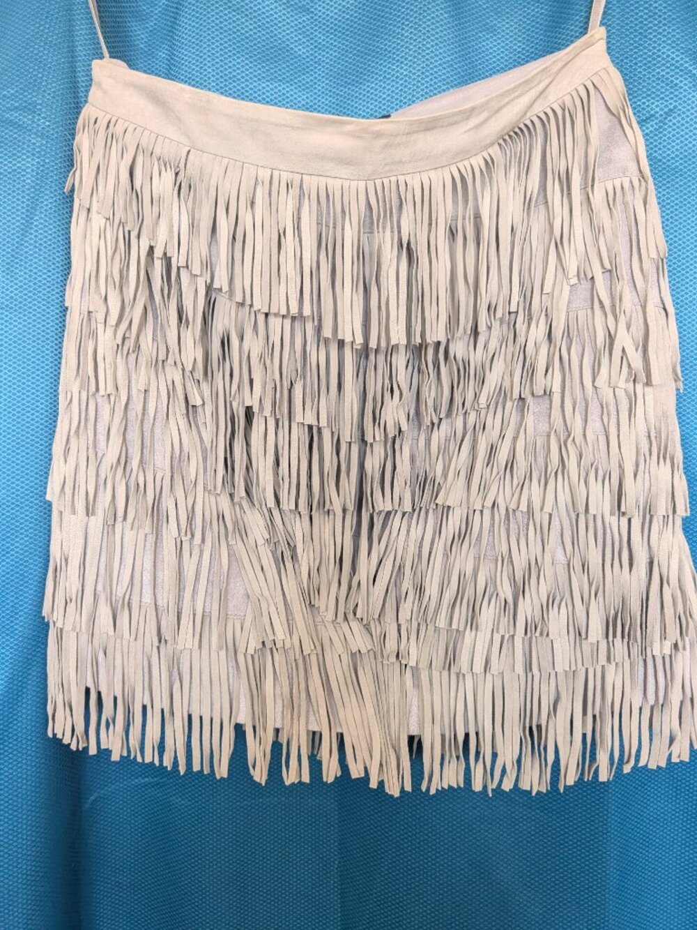 WHBM Suade Fringe Mini Skirt - Picture 2 of 4